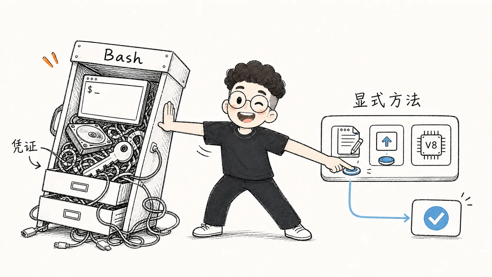 拿掉通用 Bash，留下显式方法