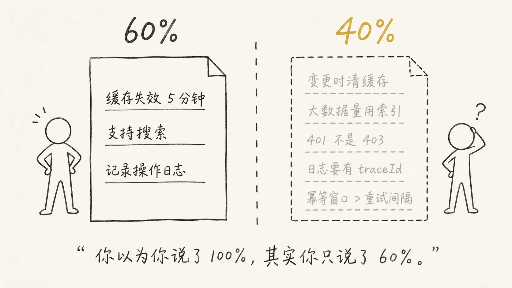 你以为你说了100%，其实你只说了60%